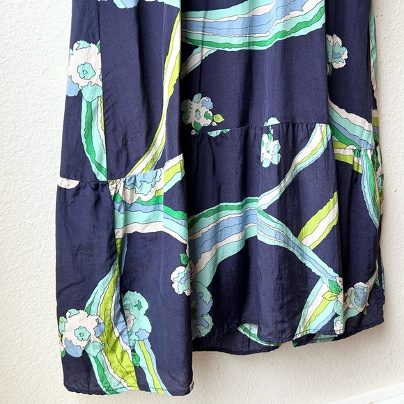 VILAGALLO 30145 NAVY BRISVANE PRINT VESTIDO CHERRYL DRESS Sz 8 - Picture 5 of 15